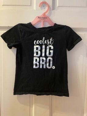 Black 'Coolest Big Bro' Short Sleeve Tee
